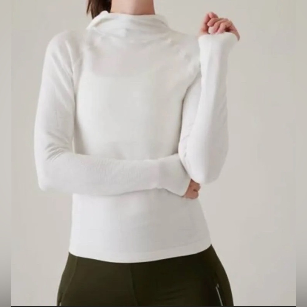 Athleta White Cowl Neck Hoodie